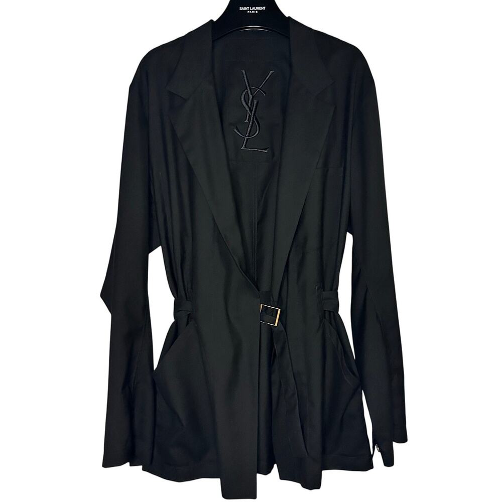 Vintage YSL SS10 Stefano Pilati era Fine Cashmere Wrap Blazer IT 50 US 40 Belted